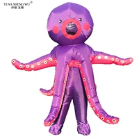 new kids adult inflatable costumes octopus halloween cosplay costume purple seafish children party play disfraz for woman man