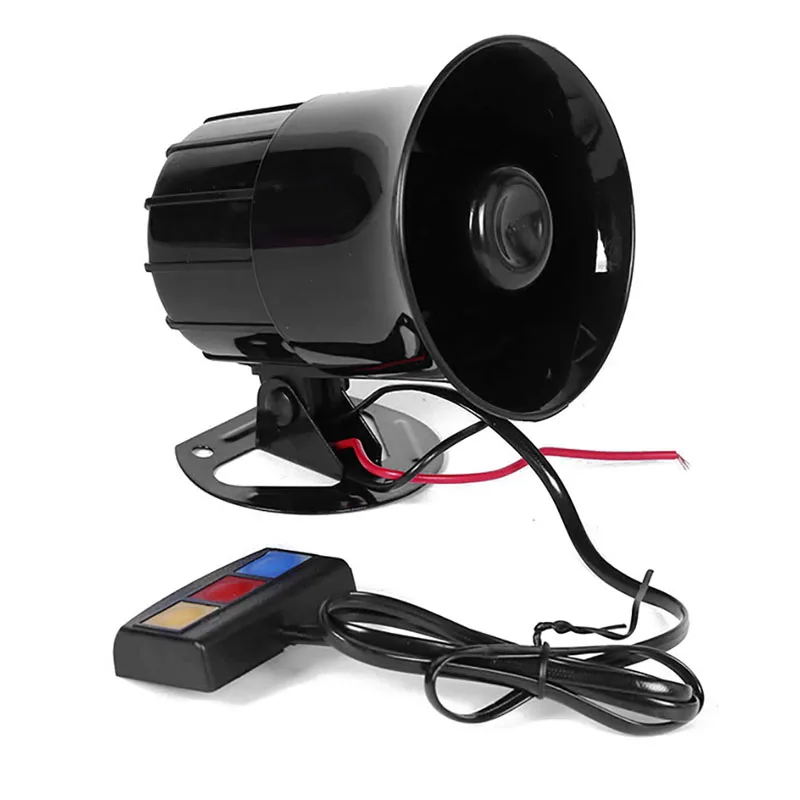 

Amplifier Police Siren 3 Tone DC 12V Wired Control with Mic Loudspeaker Emergency Electronic PA System for Police Cars