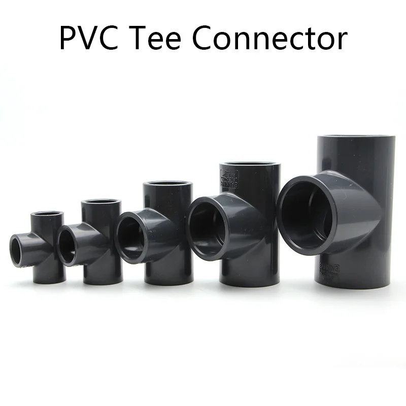 

PVC Tee Connector Home Garden Irrigation System Fittings Aquarium Tank Adapter Tube Joints Water Pipe Connectors 1 Pcs
