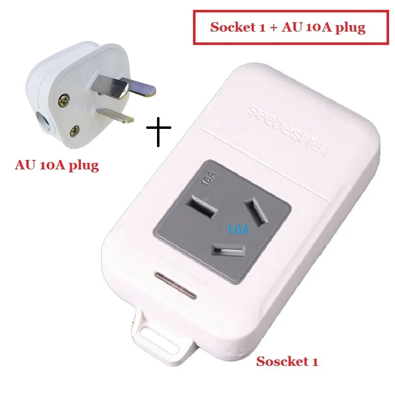 AU/CN Plug 10A/16A силовая полоса бытовая техника Высокая мощность кондиционер проводка расширения питания - Цвет: Socket 1-10 AU plug