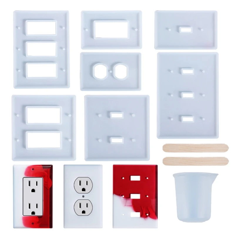 

7 Style Transparent Silicone Mould Resin Decorative Craft DIY Switch Seat Panel Mold Handmade Mold Epoxy Resin Molds For Jewelry