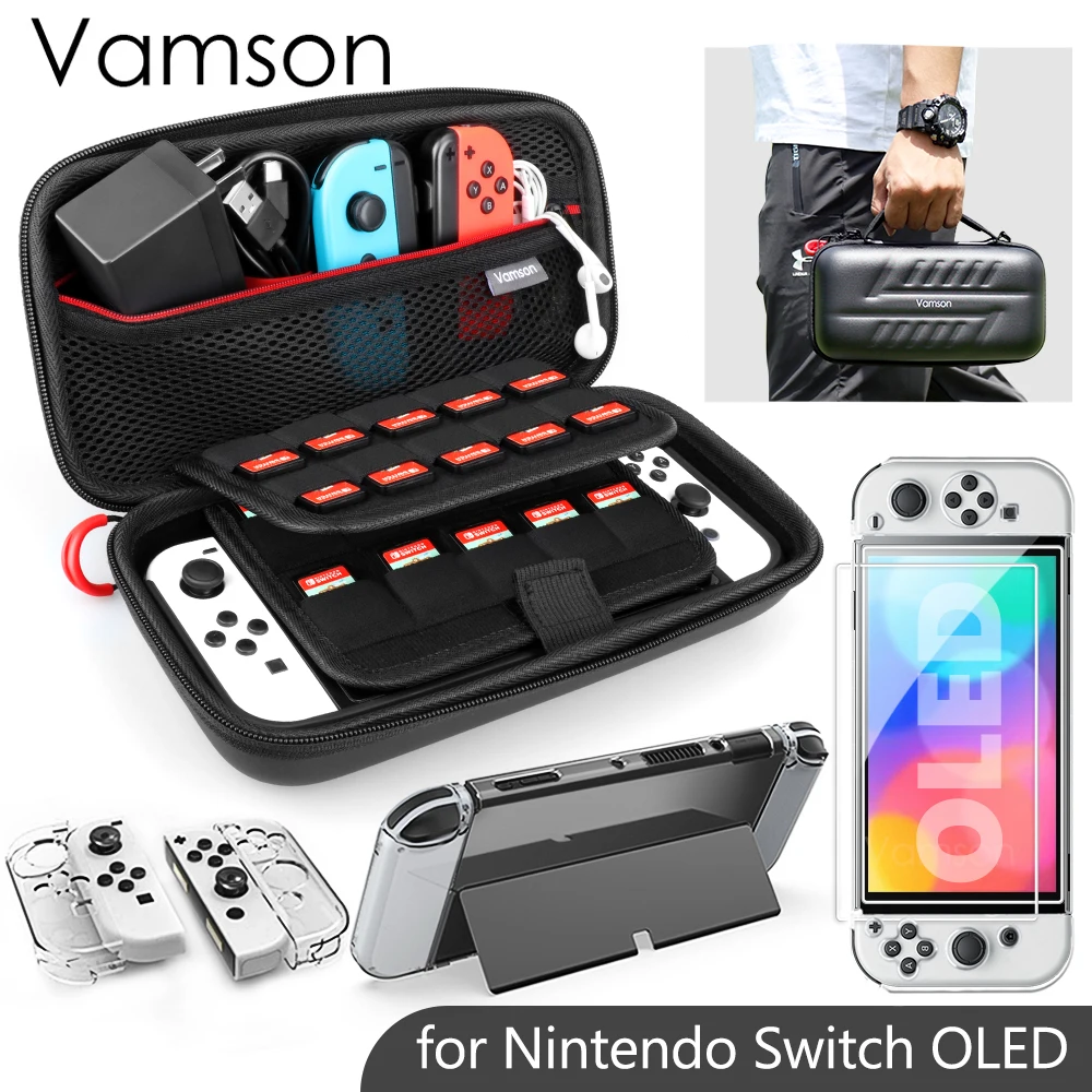 Водонепроницаемый чехол для переноски Vamson PU Nintendo Switch OLED дорожный защитный