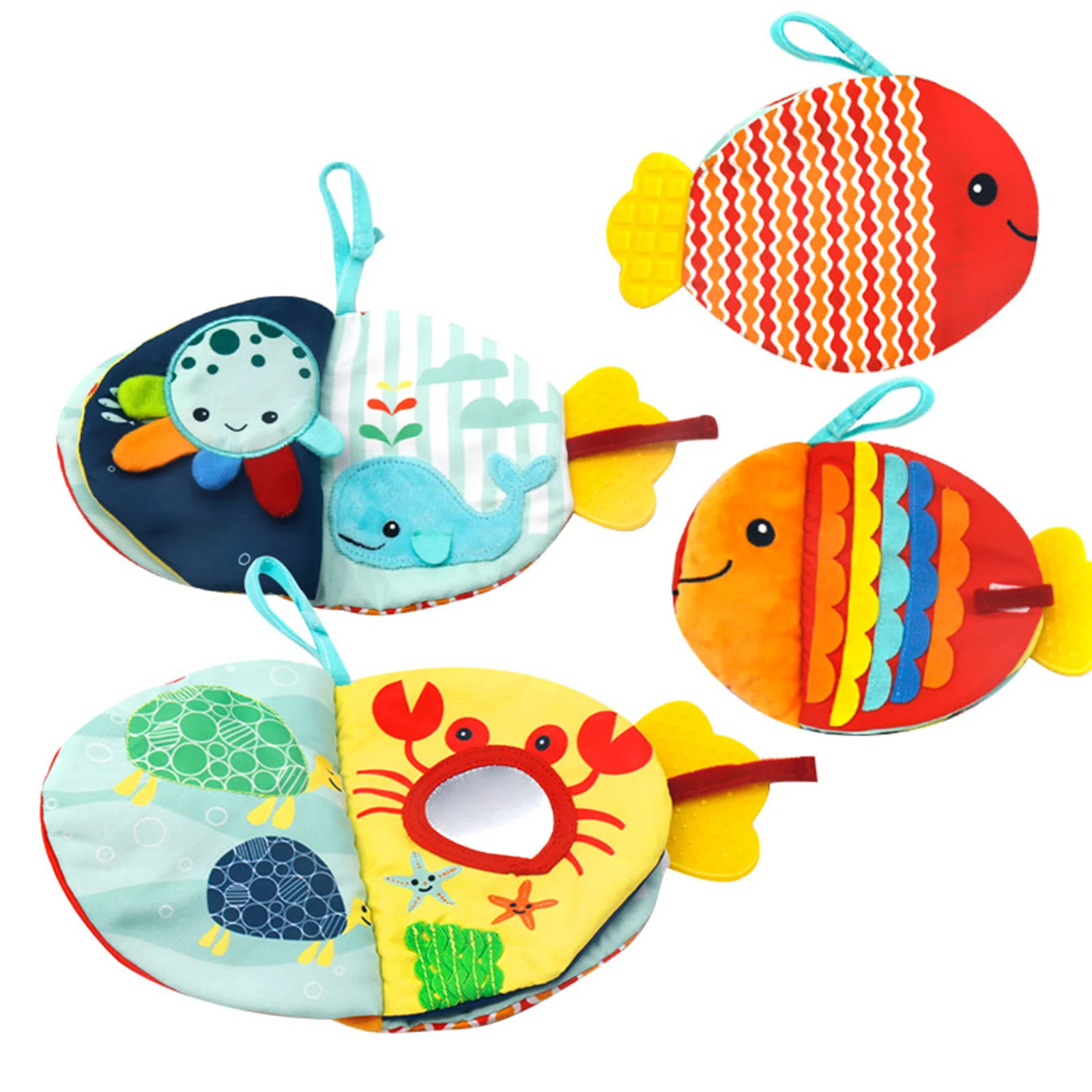

Fish Cloth Books Washable Early Learning Activity Educational for Babies