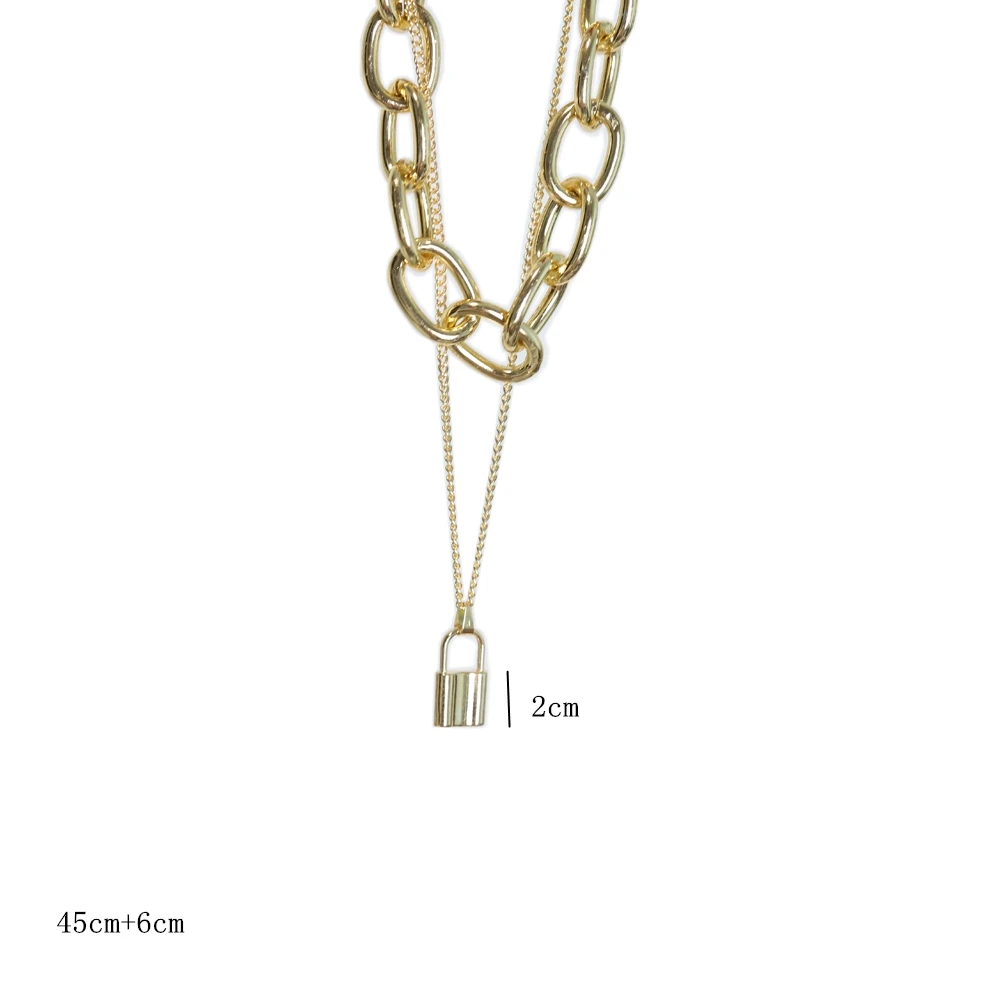 

Luxurious Women's Neck Chain Lock Pendant Jewelry for Women Punk Choker Padlock Goth Unusual Accessories Costume Jewelry