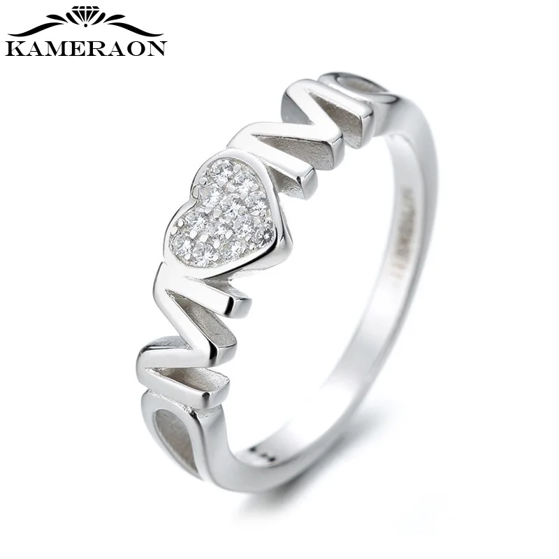 

Women's Loving Heart Letters Ring In Real S925 Sterling Silver Index Finger Ring for Female Birthday Anniversary Fine Jewelry