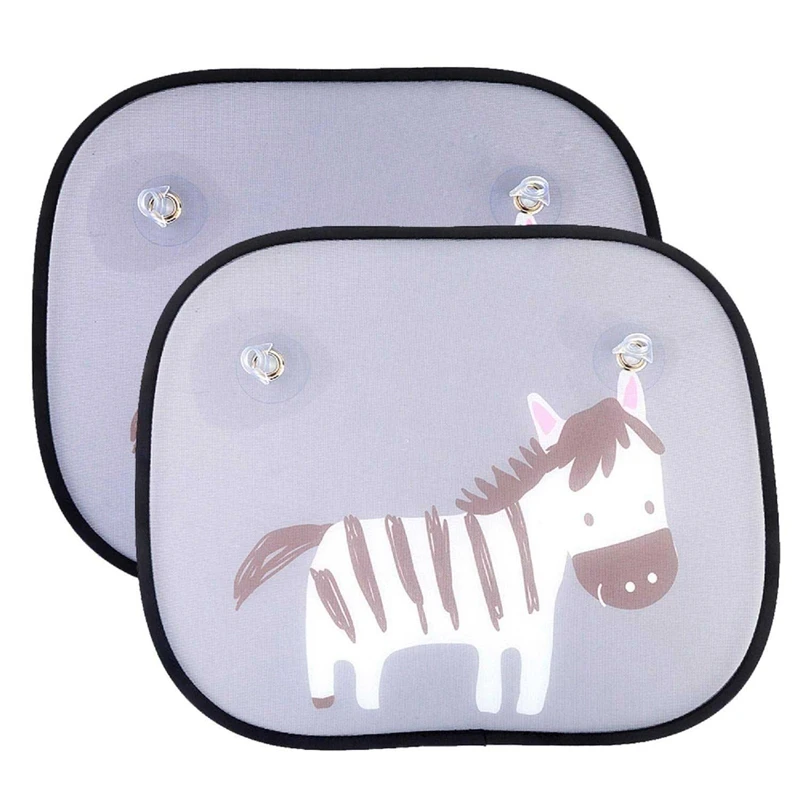2pcs Car Window Sun Shades - Universal Sunshades Blocks Harmful UV Rays Glare Heat Protection for Your Kids (Zebra) | Автомобили и