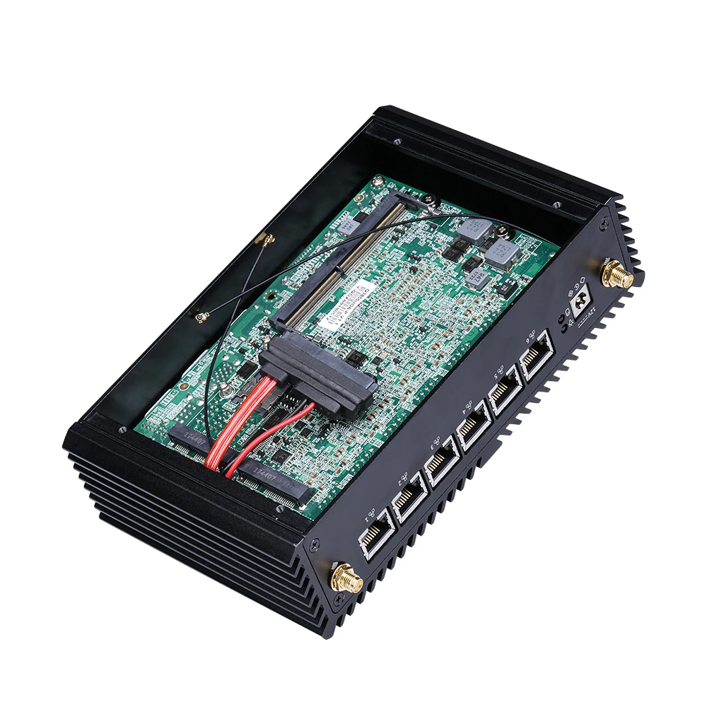 Настольный ПК AES NI без вентилятора с 6 домашними роутерами LAN Q500G6 Celeron 3855U 3865U Core I3 I5