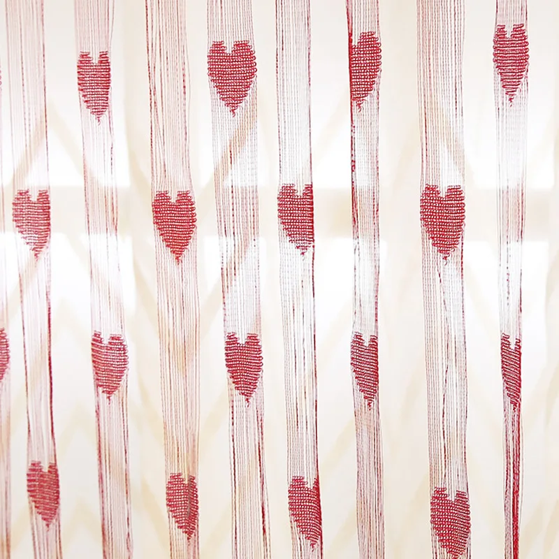 

Love Heart Backdrop Polyester Thread Curtain Window Drape Romantic 2 Piece Birthday Wedding Party Adult Anniversary Decor TJ6195