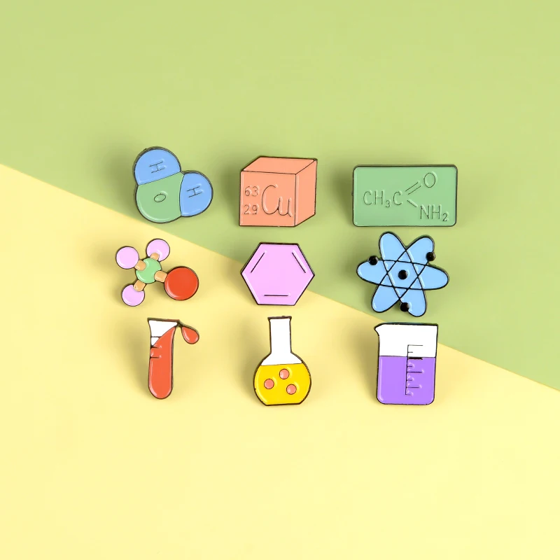 Chemical Experiment Equipment Enamel Brooches Multicolored Pins Denim Clothes Bag Jewelry Gift For Students | Украшения и