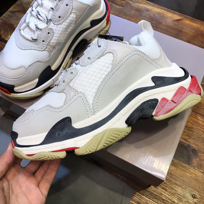 Мужские и женские кроссовки Triple S Модные Дизайнерские для бега брендовая обувь