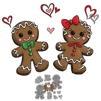 new metal cutting dies christmas the gingerbread man boy girl 2 in 1 stencils die cut mould for scrapbooking album paper card