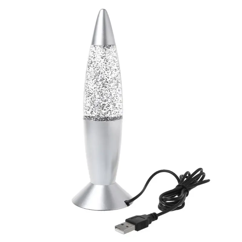 

L9BE 3D Rocket Multi Color Changing Lava Lamp RGB LED Glitter Night Light Gift
