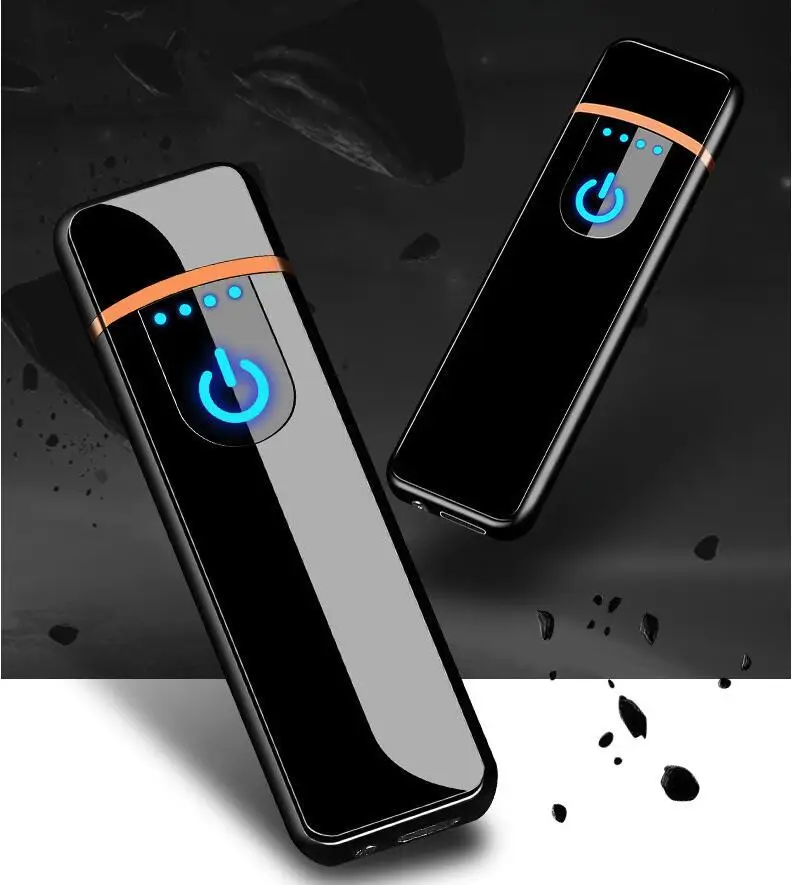 New thin usb charging lighter touch screen electronic cigarette lighters small rechargeable electric windproof men gift | Дом и сад