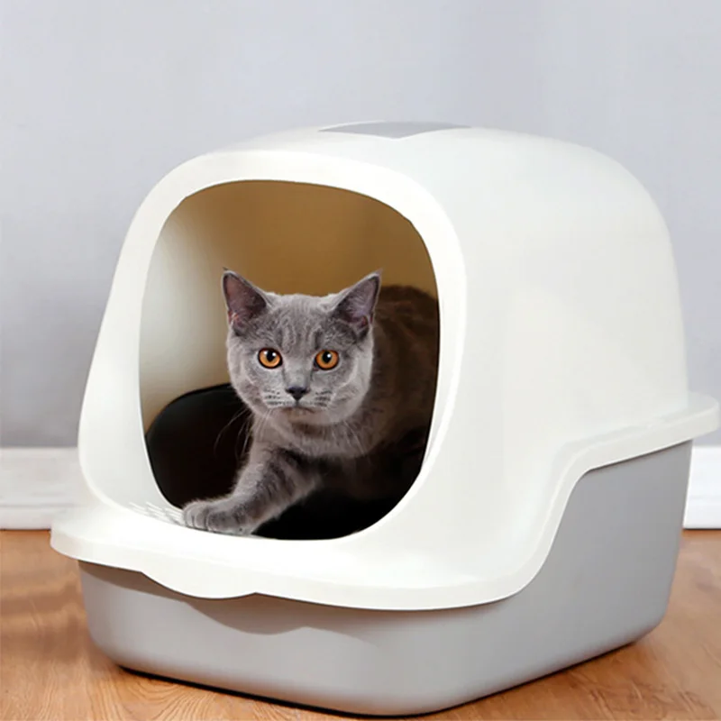 Caja de arena grande para gatos, inodoro completamente cerrado, tipo Flip, a prueba de olores y salpicaduras, productos para mascotas