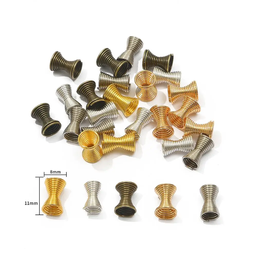 30 шт./лот металлическая пружинная воронка разделительные шапочки для бусин