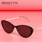 Солнцезащитные очки ZENOTTIC женские поляризационные, небольшие солнечные, кошачий глаз, нейлоновые, титановые, фотохромные, с зеркальным покрытием, для вождения