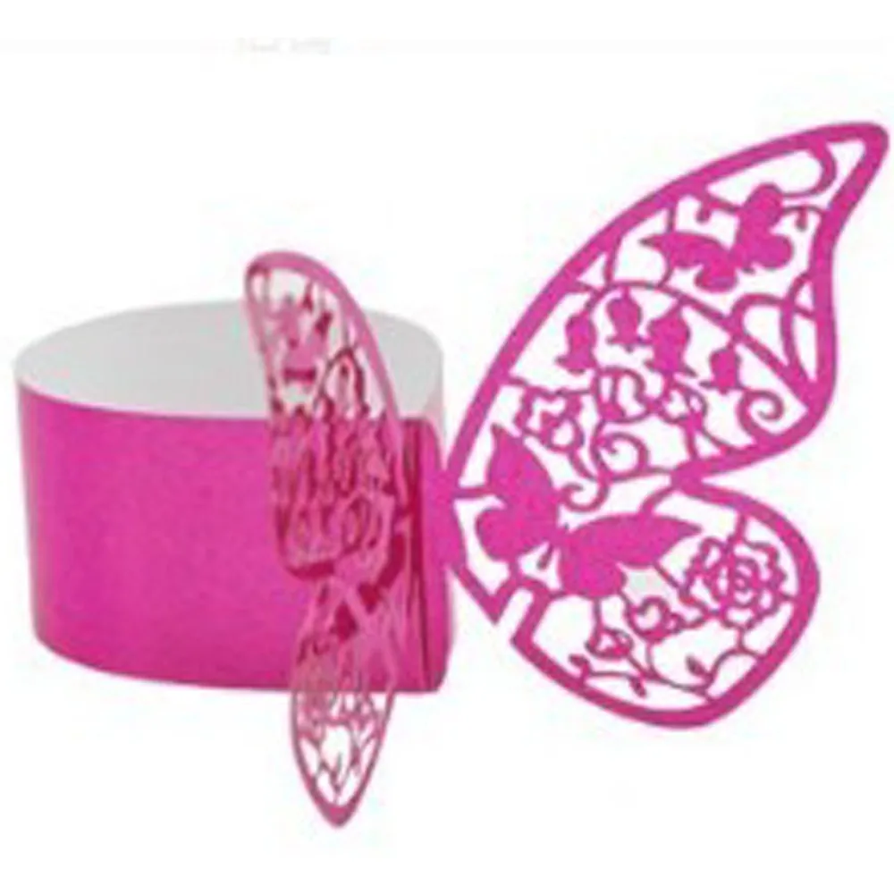 50pcs Hollow Butterfly Pearl Paper Napkin Rings Towel Buckle Serviette Holder Wedding Banquet Dinner Table Decoration New | Дом и сад