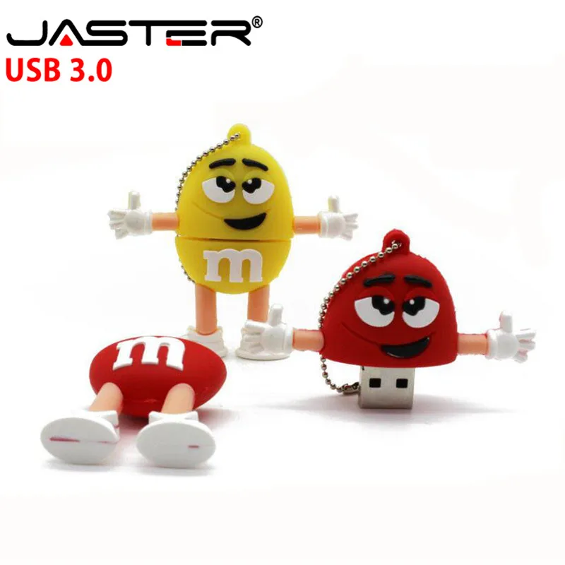 JASTER USB 3,0 милый мультяшный M& m's Chocolate M Bean 4 ГБ/8 ГБ/16 ГБ/32 ГБ/64 ГБ флеш-накопитель USB флешка карта памяти U диск