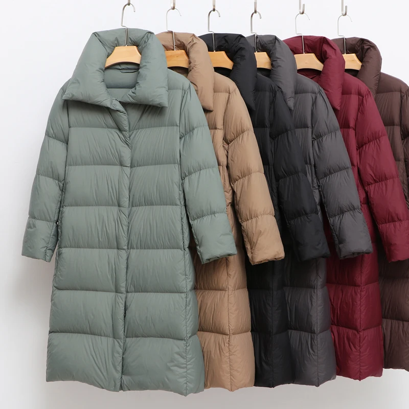 

2020 New Winter Women's Down Coat Padded Warm Thick Long Puffer Jacket Casual Parkas Woman Ultra Light Female Overcoat Clothing