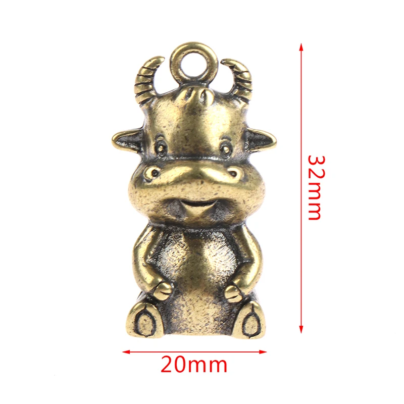 Зодиак из латуни брелок с фигуркой быка Висячие безделушки винтажные медные