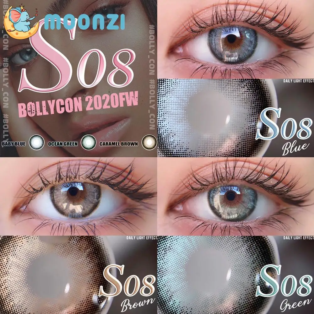 

MOONZI blue unique high quality contact lenses big Beauty Pupil Colored Contact Lenses for eyes degrees Myopia prescription