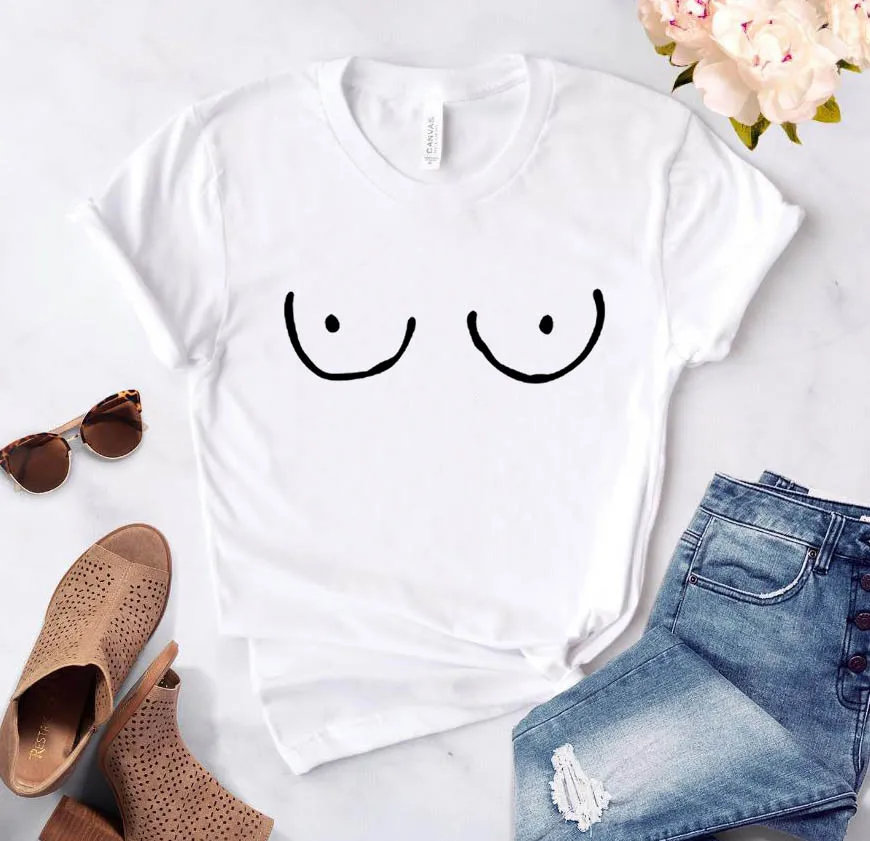Новые женские футболки с забавными сиськами и надписями, хлопковая Повседневная футболка для девушек, хипстер, последняя Прямая поставка, TZ20-807
