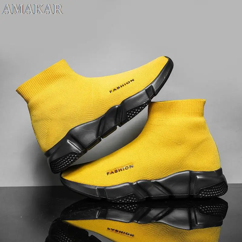 

New Fashion Men Women Sock Shoes Slip-On Breathable Mesh Sports Chunky Sneakers Couple Women Outdoor Walking Footwear Zapatillas