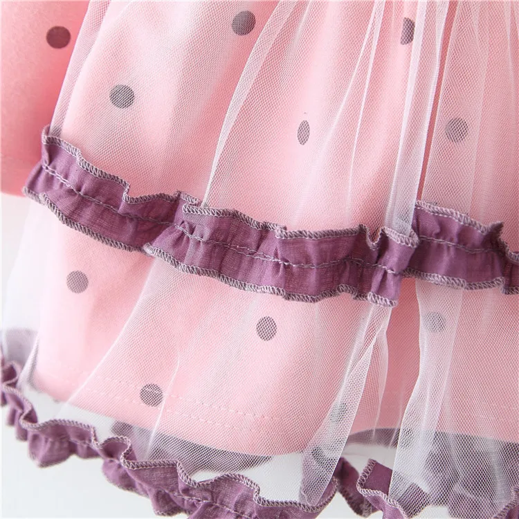 Girls Dress Kids Dot Full Sleeve Birthday Dresses Cute Princess Party Children Clothing Vestidos Baby Clothes 1 2 3 4 Year | Детская