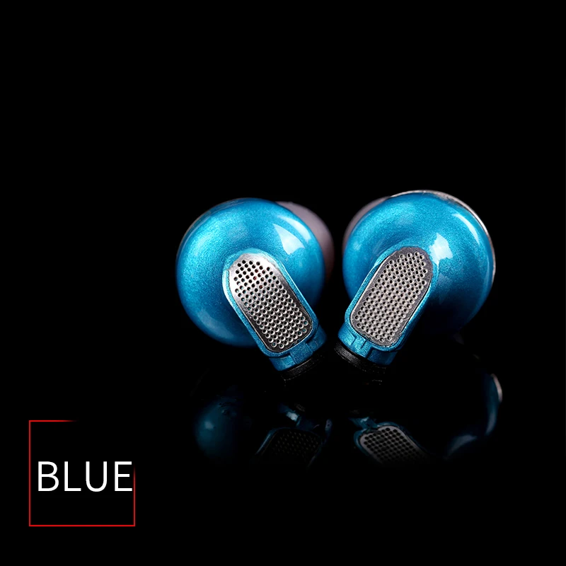 blue with mic SENFER DT6 Pro в ухо наушник 1DD+ 2BA Динамический драйвер блок HIFI наушник с MMCX съемный Отсоединяемый кабель металлический наушник - Цвет: blue with mic