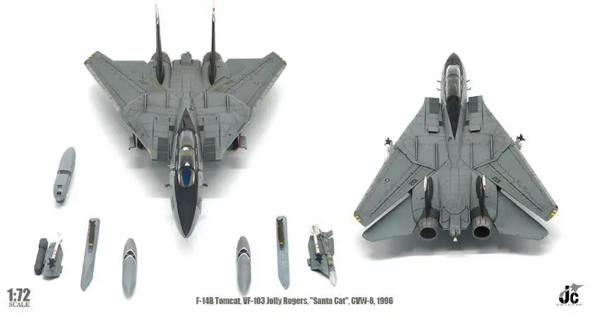 JC Крылья F-14B Tomcat VF-103 Jolly Rogers santa cat GVW-8 1996 1/72 литье под давлением модель самолета |