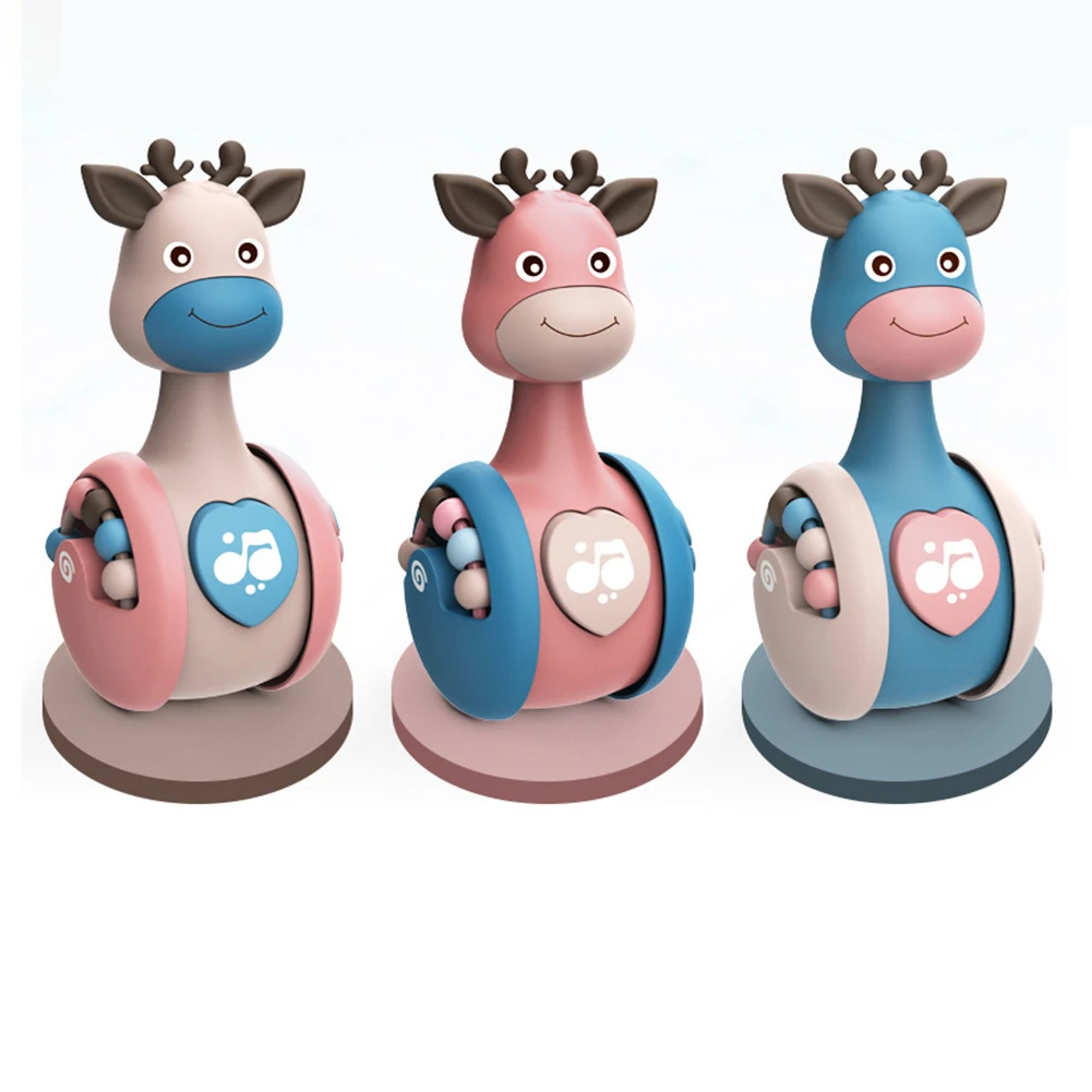 

Cute Deer Sliding Tumbler Baby Toys 0 12 Months Baby Rattle Toy Infant Teether Toy Roly Poly Develop Educational Toys For Babies