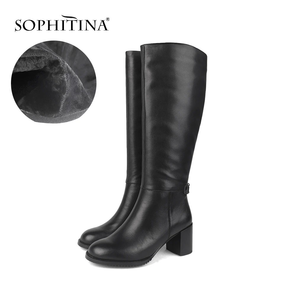 SOPHITINA/зимние сапоги из натуральной кожи Высококачественная обувь ручной работы