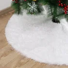 Белая юбка на рождественскую елку, плюшевая Рождественская елка из искусственного меха, украшения на рождественскую елку, рождественские украшения для дома