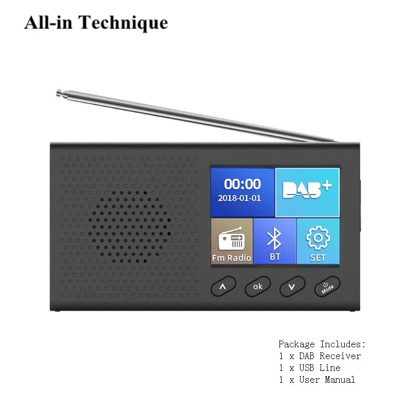 Портативный мини приемник DAB FM радио Bluetooth 4 2 музыкальный плеер с поддержкой 3 5 мм