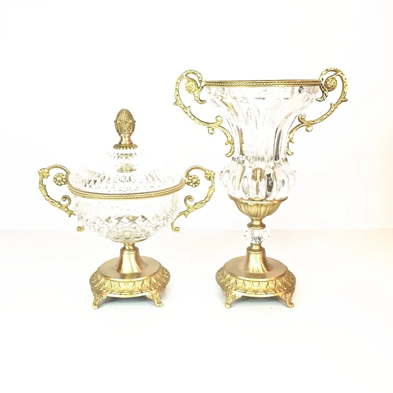 Хрустальная ваза из чистой меди коробка для конфет роскошные настольные