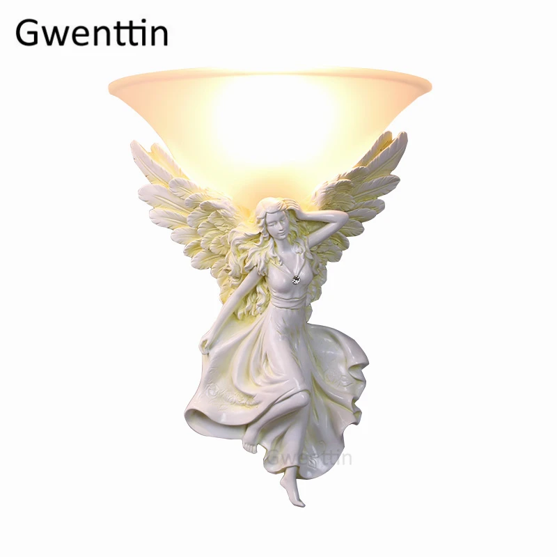 Современная настенная лампа с ангелом богини для гостиной спальни лестницы