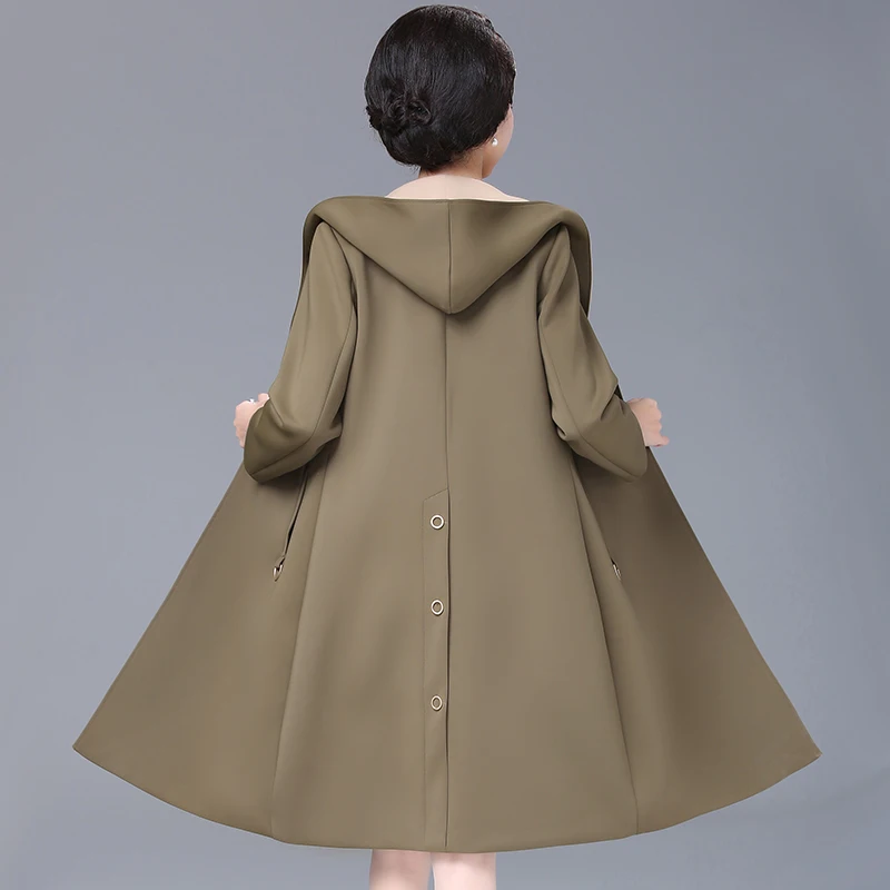 Женская Весенняя ветровка Свободная одежда средней длины осенняя повседневная