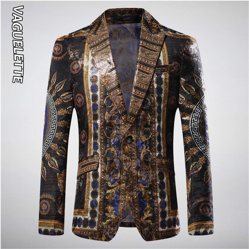 Vaguelette Medusa Pattern Angle Luxury Brand Dress Jacket Men Blazer Slim Fit Stage Clothing For Wedding Party Blazers | Мужская одежда