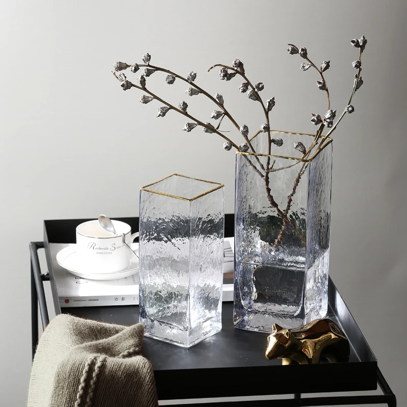 Простая современная стеклянная ваза прозрачная украшение для дома цветов