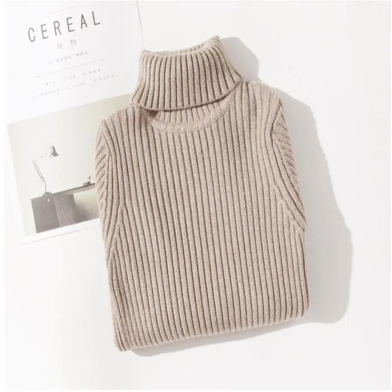 Детский вязаный свитер с высоким воротником на осень/зиму|Свитера| |