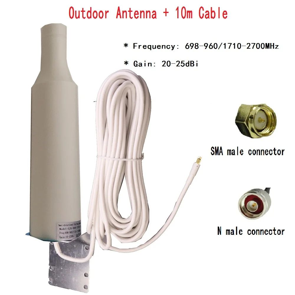 

Уличная антенна ZQTMAX 10-30dBi для усилителя сигнала сотовой связи UMTS LTE 2G 3G 4G ретранслятор wifi маршрутизатор, разъем SMA и N