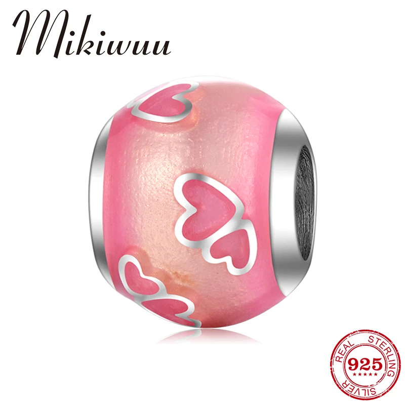 Подарки на день Святого Валентина 925 пробы серебро любовь сердце Розовая эмаль