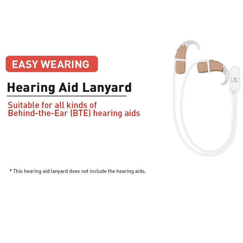 

Hearing Aid Bilateral Lanyard Anti-Lost Rope Hearing Aid Protector Clip Suitable For All Kinds Of BTE Hearing Aids Adult Child