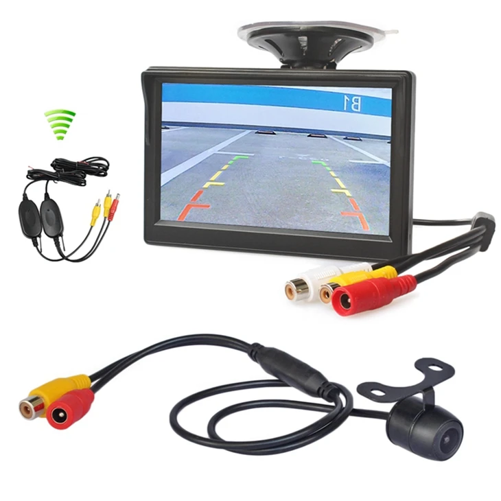 DIYKIT беспроводной " автомобильный монитор заднего вида авто парковка Vedio+ светодиодный ночного видения резервная камера заднего вида HD Автомобильная камера заднего вида - Название цвета: 668