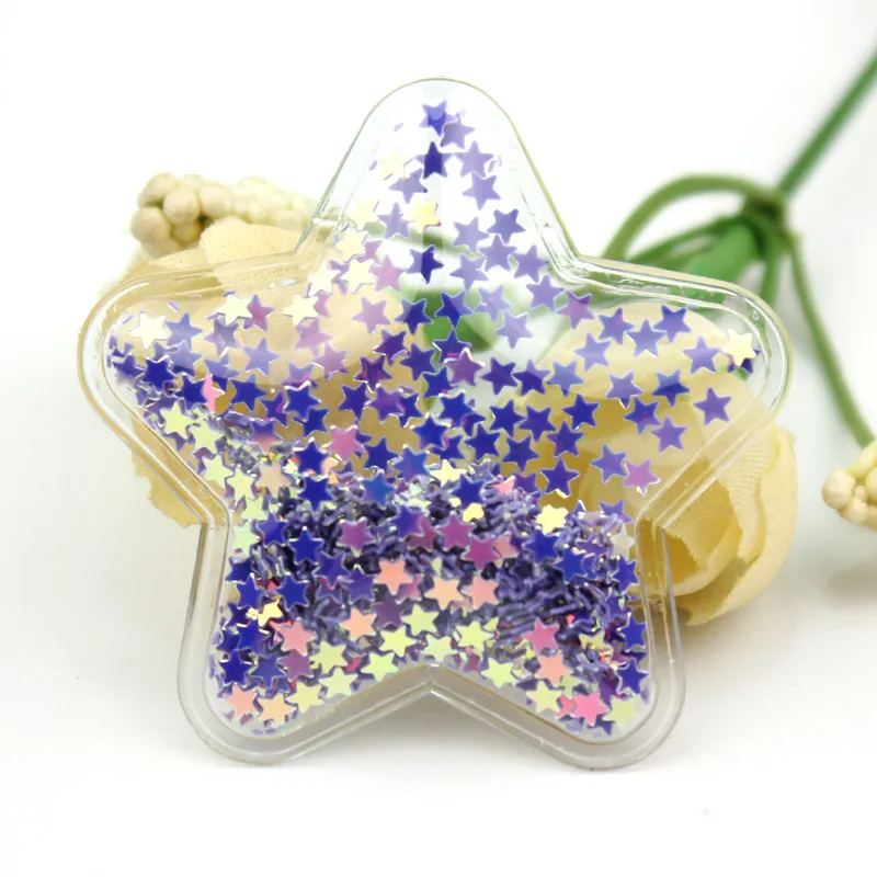 12 шт. 5 см ПВХ звезда прозрачные Bling bling Star струящиеся аппликации для детей BB зажим