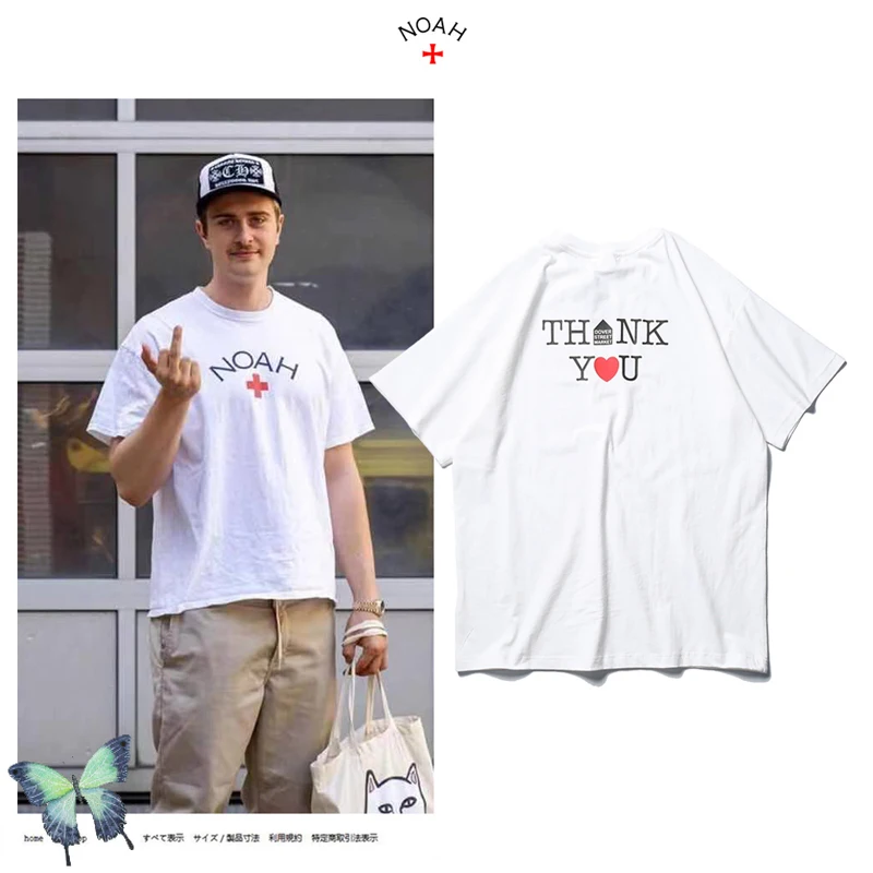 

NOAH thank you Men Women Ins with The Same Simple and Versatile Round Neck Short-sleeved T-shirt
