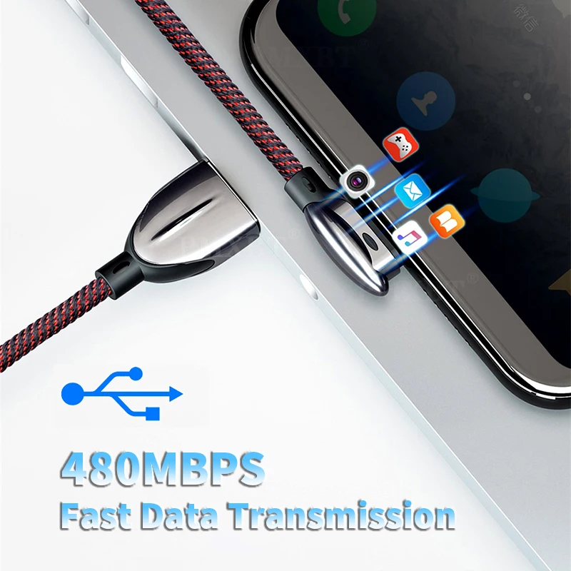 USB кабель 5A Type C 90 градусов Supercharge для Samsung S10 S9 S8 Huawei P40 P30 Pro Xiaomi быстрой зарядки