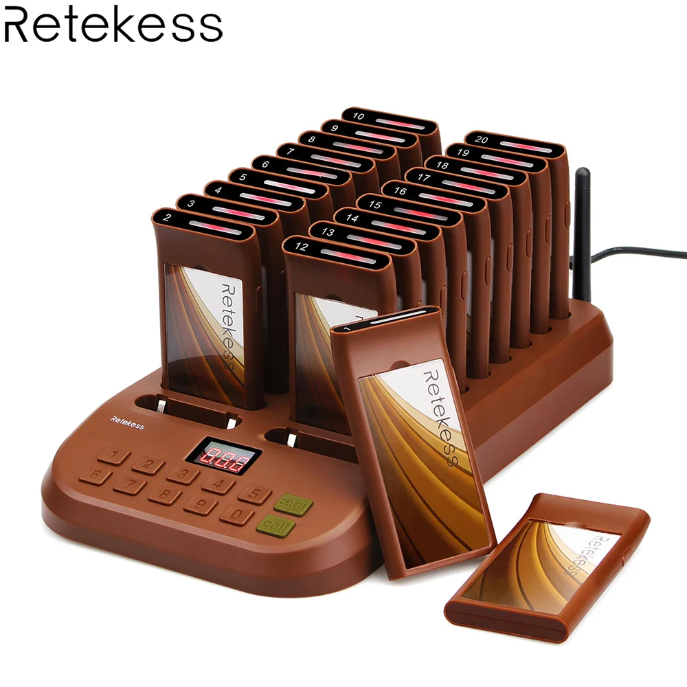 Retekess T116 Беспроводная система подкачки для ресторана пейджер поддержка 999 пейджер система очереди для официанта обслуживание клиентов для кофейни - Цвет: 1 SET