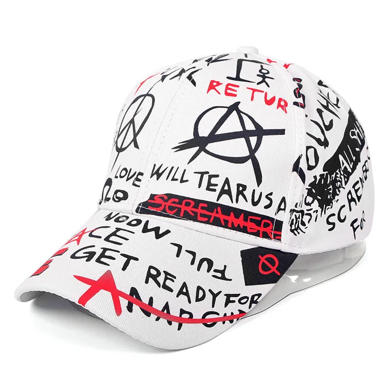 Белая Кепка с геометрическим принтом для мужчин и женщин бейсбольная кепка в