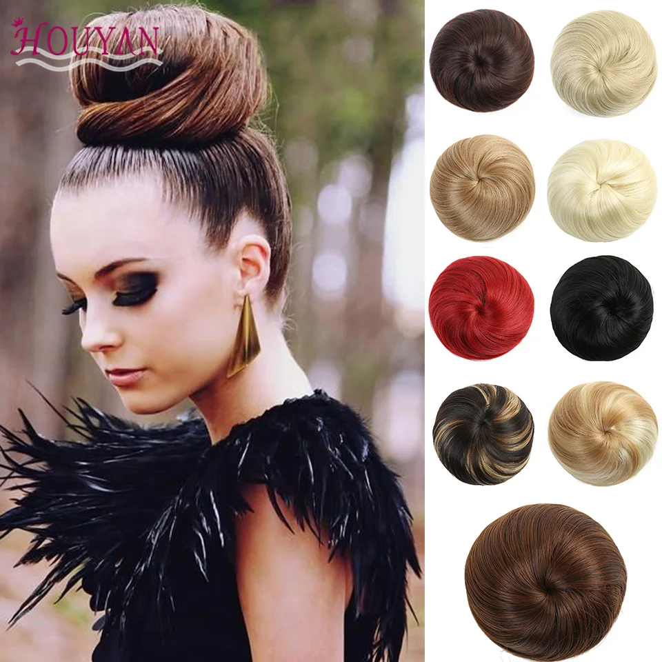HOUYAN гребень клип в вьющиеся синтетические волосы штук пончик шиньон прически